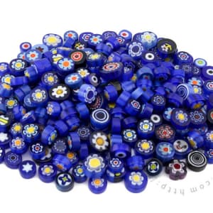 Blue Color Mixed Round Millefiori 713-DW7001