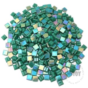 Green Square Iridized Hot-melting Glass Mosaic 10PSI602