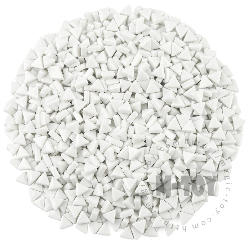 White Mini Triangle Glass Mosaic 10SJG100