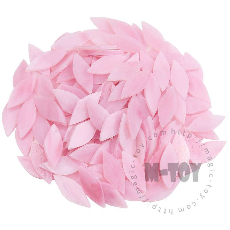 Pink Leaf Shape Opaque Stained Glass Mosaic 1538OYG401
