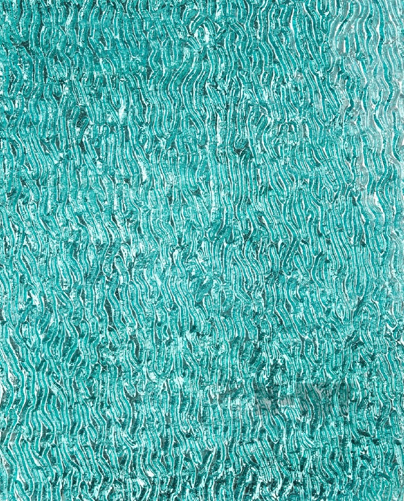 Ripple Mirror Stained Glass Sheet Turquoise 0045-R-J