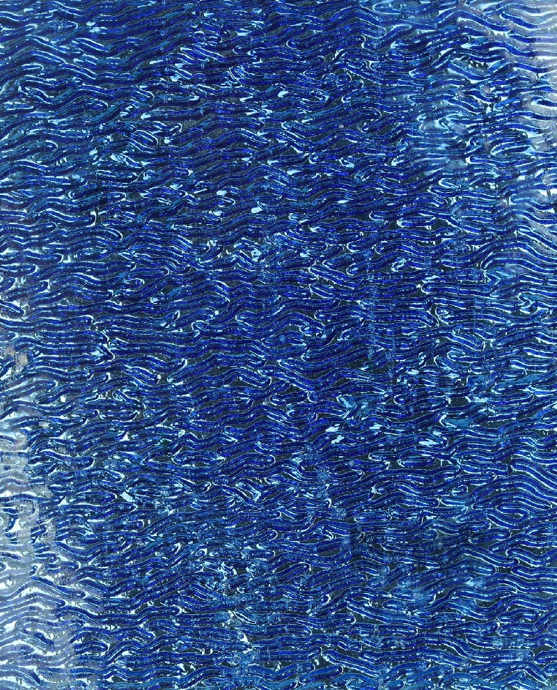 Ripple Mirror Stained Glass Sheet Blue 36-R-J