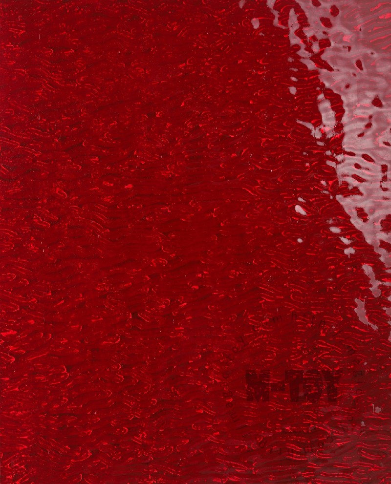 Ripple Mirror Stained Glass Sheet Red 8200-R-J