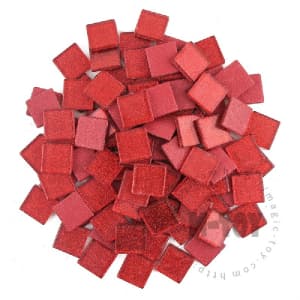 Red Square Glitter Glass Mosaic 20-SPA902