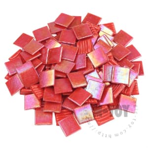 Iridescent Red Square Hot-melting Glass Mosaic PSI904
