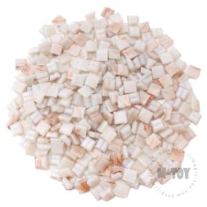 White Pink Square Golden Line Hot-melting Glass Mosaic 10GSG101
