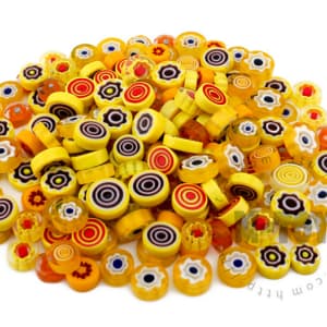 Yellow Color Mixed Round Millefiori 713-DW9003