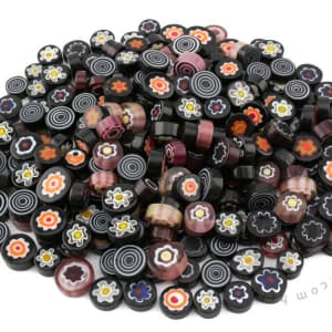 Black Purple Color Mixed Round Millefiori 713-DW8000