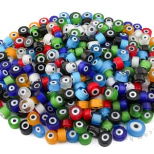 Random Color Mixed Round Evil Eye Millefiori 713-DW9006