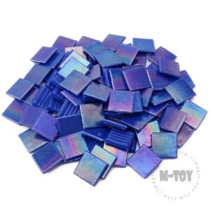 Iridescent Blue Square Hot-melting Glass Mosaic PSI706