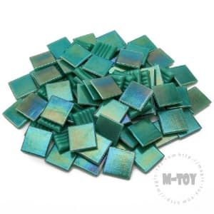 Iridescent Green Square Hot-melting Glass Mosaic PSI602