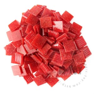 Red Square Vitreous Hot-melting Glass Mosaic ASM908