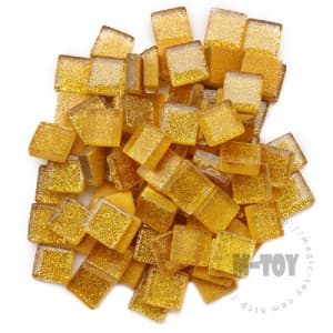 Yellow Gold  Square Glitter Glass Mosaic 10-SPA905