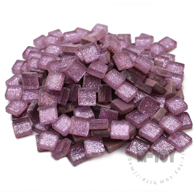 Pink Square Glitter Glass Mosaic 10-SPA500