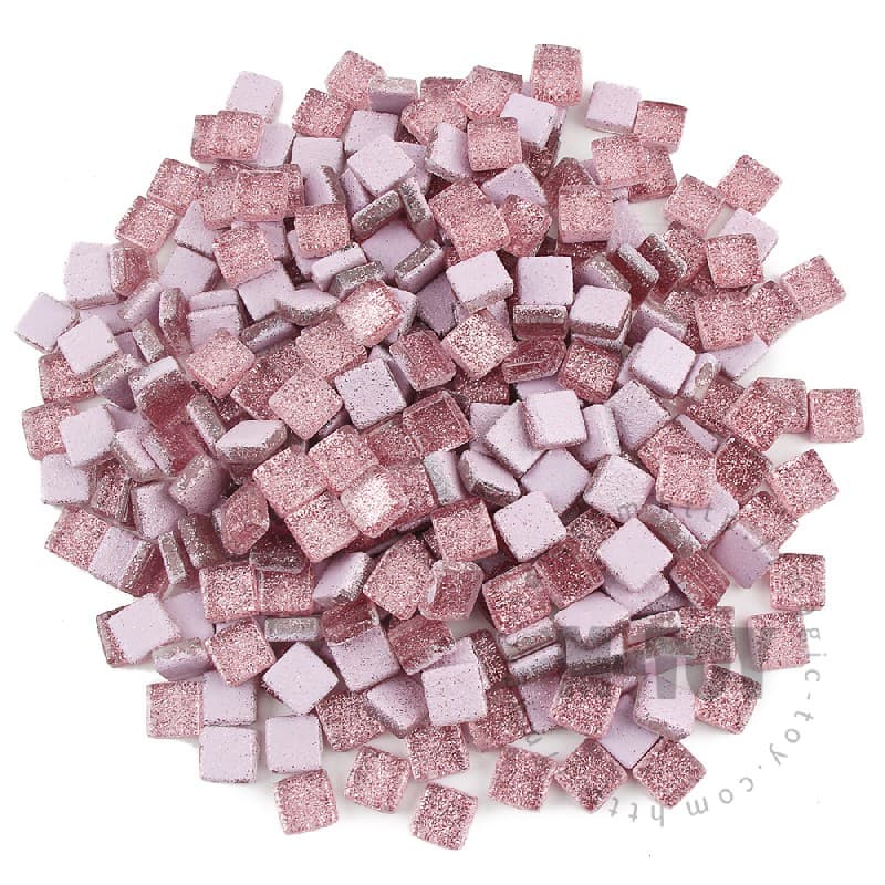 Pink Square Glitter Glass Mosaic 10-SPA400
