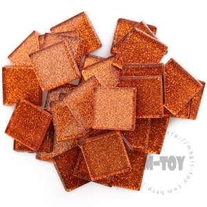 Brown Square Glitter Glass Mosaic 20-SPA304