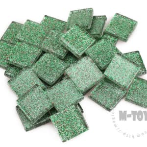 Green Square Glitter Glass Mosaic 20-SPA601