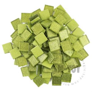Green Square Glitter Glass Mosaic 20-SPA604