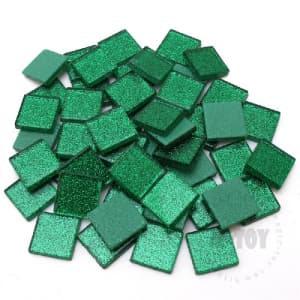 Green Square Glitter Glass Mosaic 20-SPA606
