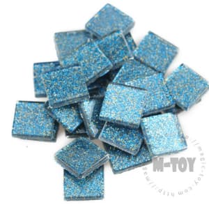 Blue Square Glitter Glass Mosaic 20-SPA710