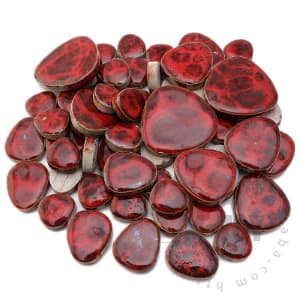 Red Pebble Shape Ceramic Mosaic CDD907