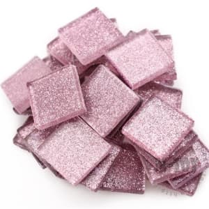 Pink Square Glitter Glass Mosaic 20-SPA400