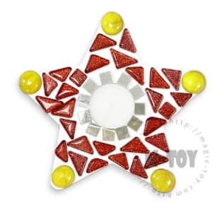 Red Star Shape Candle Holder Mosaic Kit MK05006