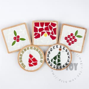 Christmas Square And Round Coaster Mosaic Kit MK03009-MK03010