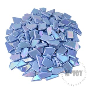 Iridescent Blue Irregular Shape Glass Mosaic IR-SSL03