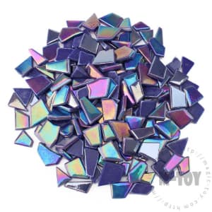 Iridescent Dark Blue Irregular Shape Glass Mosaic IR-SSL05