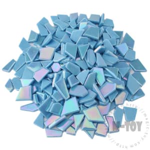 Iridescent Blue Irregular Shape Glass Mosaic IR-SSL08