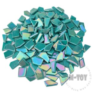 Iridescent Turquoise Irregular Shape Glass Mosaic IR-SSL54