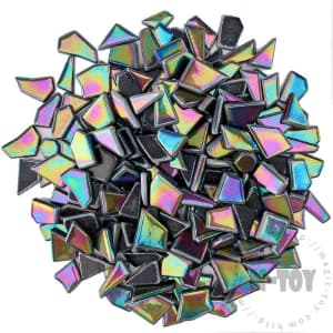 Iridescent Black Irregular Shape Glass Mosaic IR-SSL56
