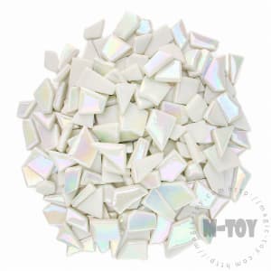 Iridescent White Irregular Shape Glass Mosaic IR-SSL100