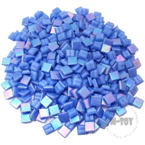 Iridescent Blue Square Hot-melting Glass Mosaic 10PSI707