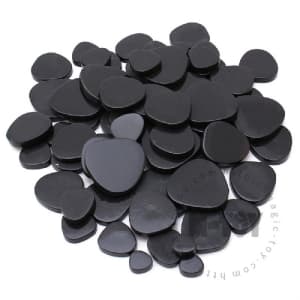 Black Pebbles Glass Mosaic PE-SS56