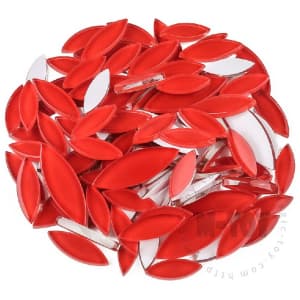 Red Blue Leaf-shaped Mandala Glass Mosaic TY-CC915