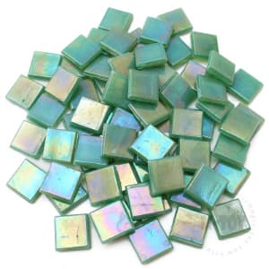 Iridescent Turquoise Square Ice Jade Hot-melting Glass Mosaic WSI626