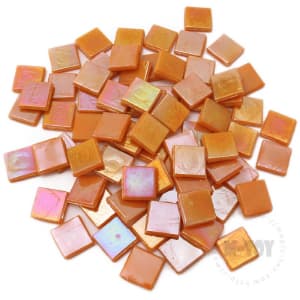 Iridescent Orange Square Ice Jade Hot-melting Glass Mosaic WSI918