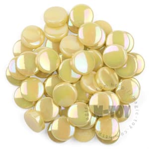 Iridescent Yellow Round Glass Mosaic 20SRL50