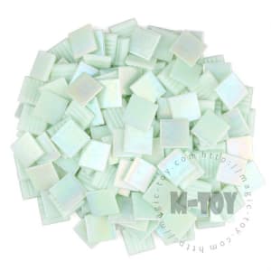 Iridescent Green Square Hot-melting Glass Mosaic PSI603