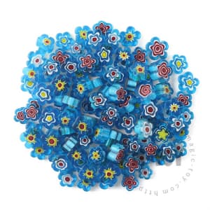 Lake Blue Color Mixed Flower Millefiori 914-FW7000