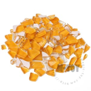 Orange Irregular Crackled Glass Mosaic TC-CC944