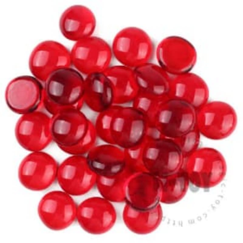 Red Transparent Glass Gems CD-R902