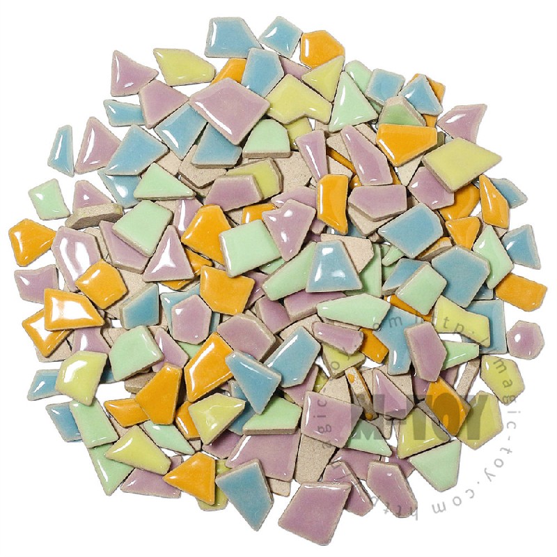 Easter Pastel Assortment Glazed Irregular Ceramic Mosaic