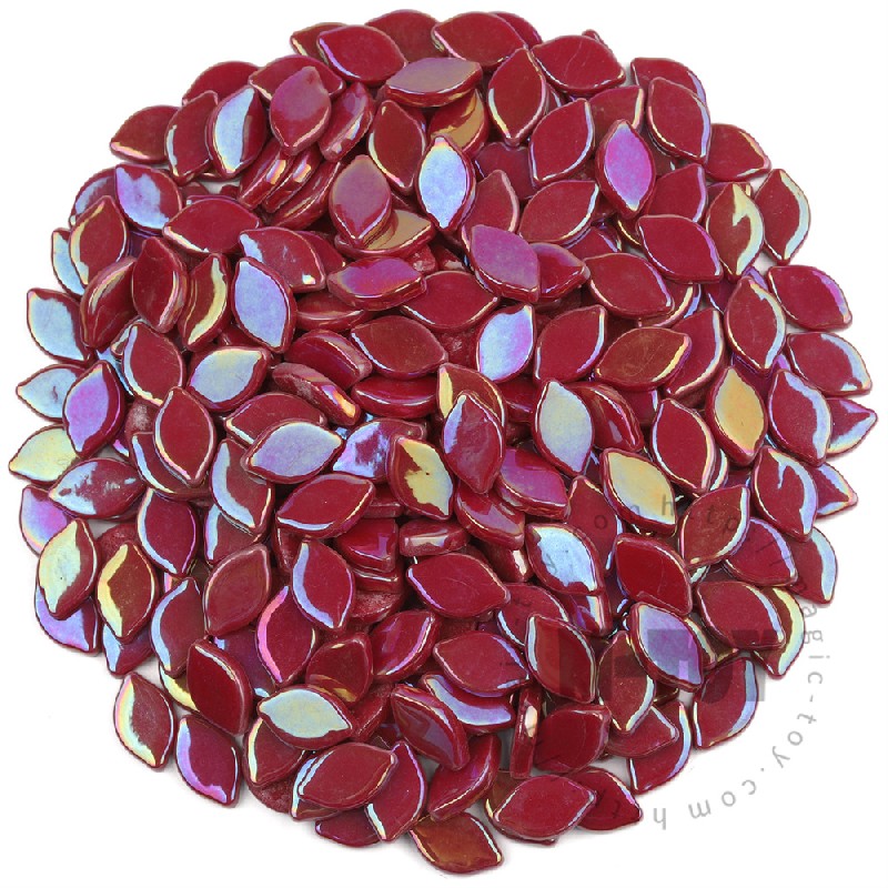 Iridescent Red Small Petals Glass Mosaic SMBI16