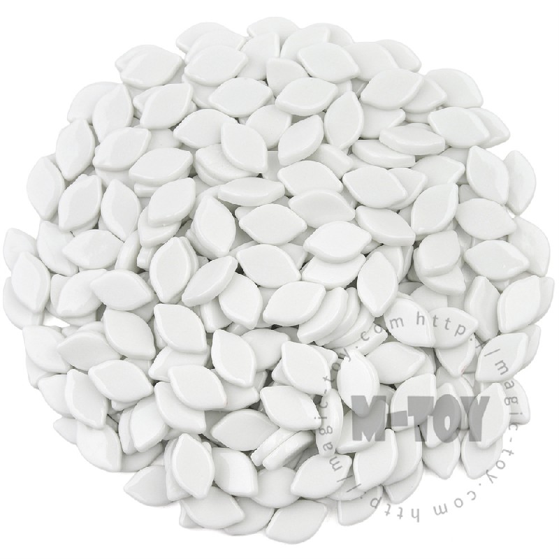 Glossy White Small Petals Glass Mosaic SMBG100