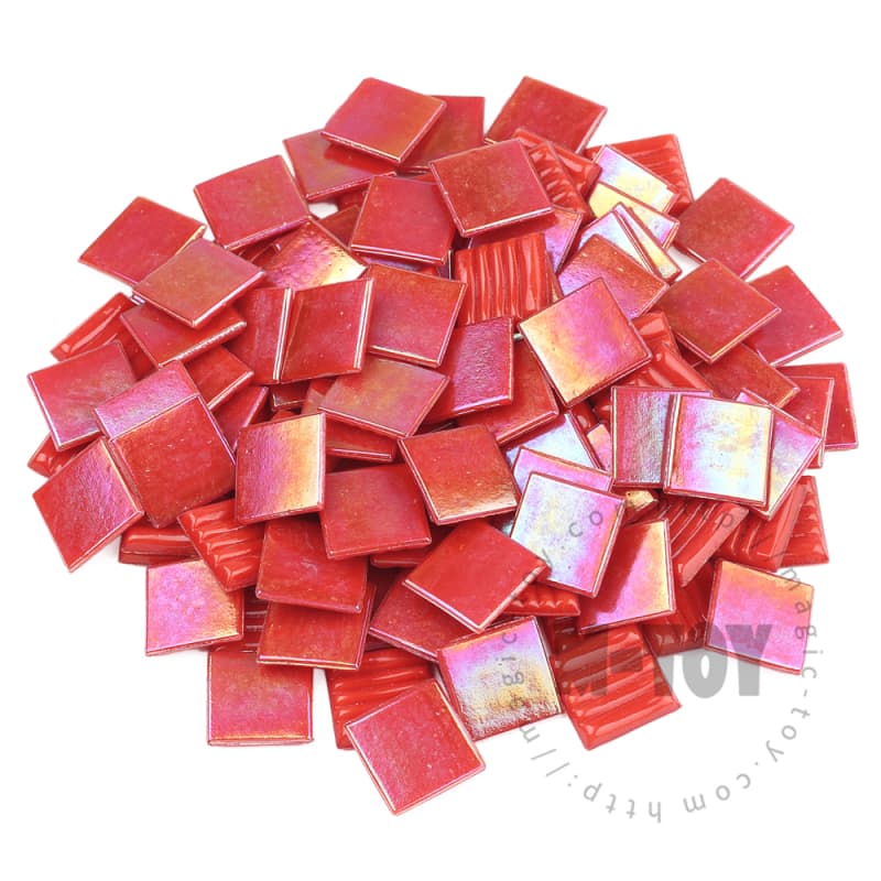 Iridescent Red Square Hot-melting Glass Mosaic PSI904