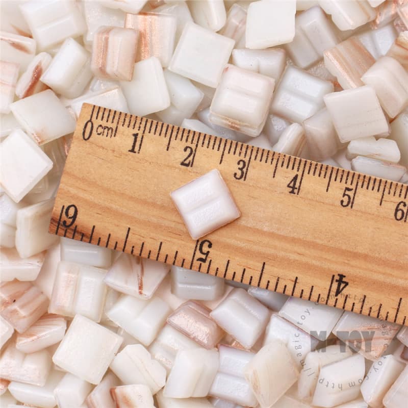 White Pink Square Golden Line Hot-melting Glass Mosaic 10GSG101