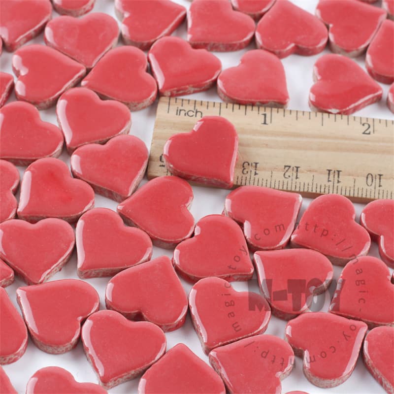 Red Heart Shape Ceramic Mosaic CXG4
